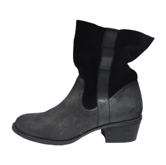 Umberto Raffini Shoes - Umberto Raffini Kiki Black Leather Elastic Stretch Ankle Boots Women's Size 40 8